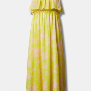 Torrid Maxi Chiffon Strapless Ruffle Dress 1